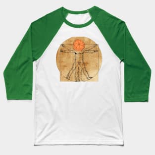 Vitruvian Orange - The Perfect Man Baseball T-Shirt